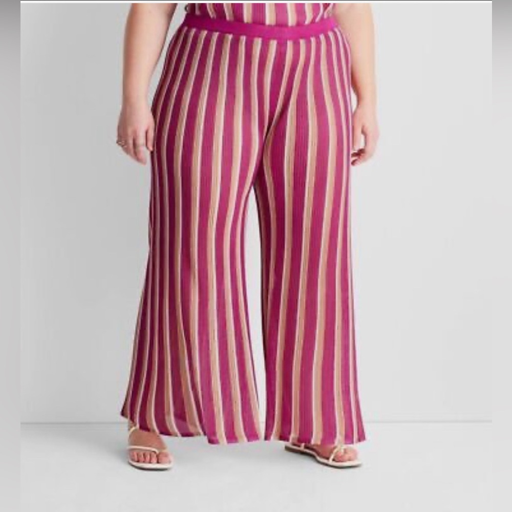 Future Collective w/Jenny K Lopez Womens Plus Sweater Pants Pink/Gold & …